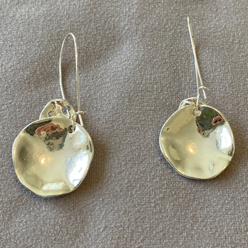 3 for 30 Shiny Silver Dangle Earrings Vintage, Non Tarnishing - Picture 2 of 6